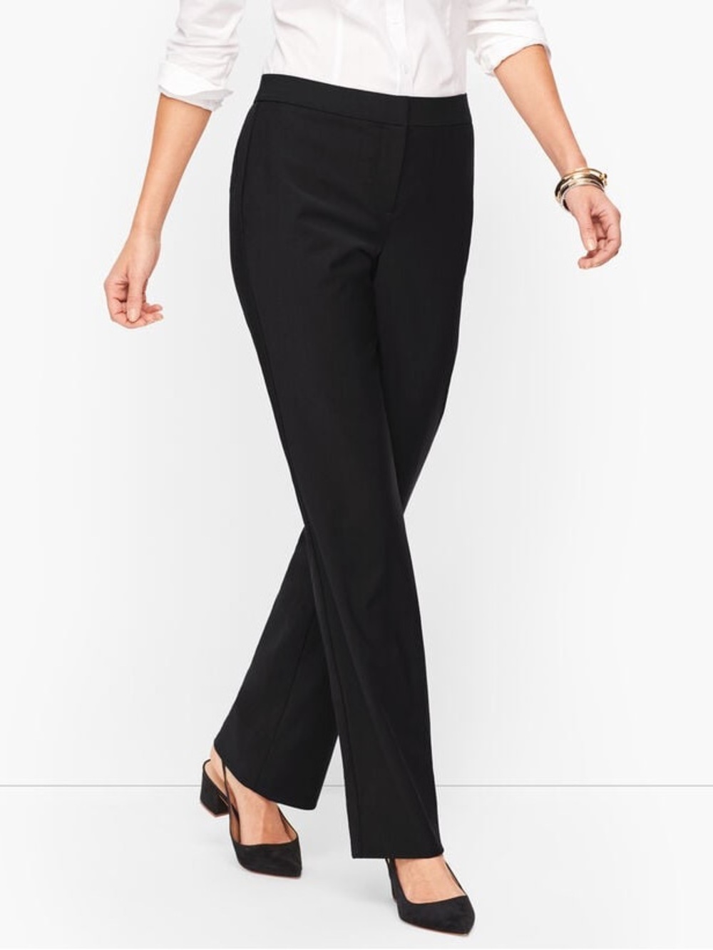 Talbots Seasonless Wool Barely Boot Pants Black Size 18 NWT